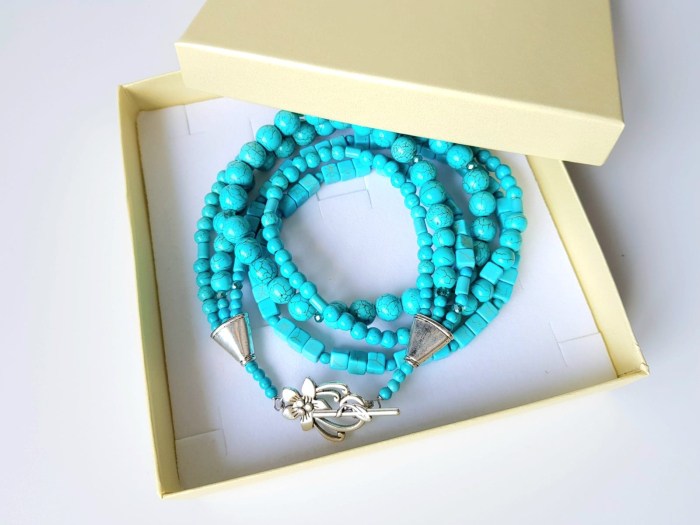 Colier multisir din turcoaz reconstituit [7]