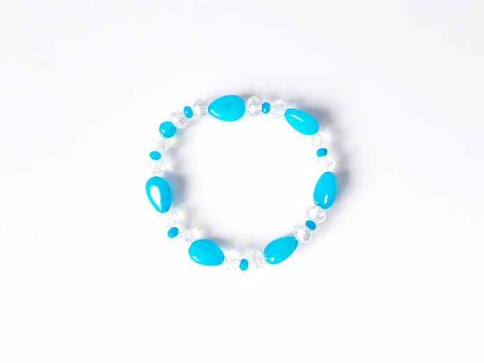 Set colier, cercei si bratara cu jad bleu [6]