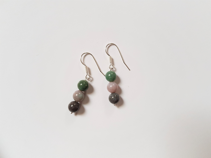 Set colier, cercei si bratara din agate indiene [7]