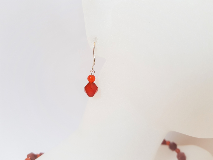 Set colier si cercei clasic cu agate grena [5]