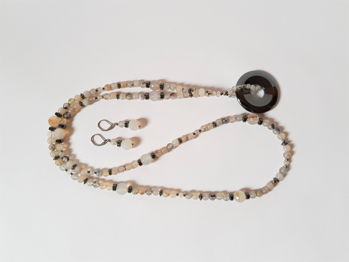 Set colier si cercei cu agate si hematite [5]