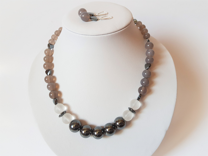 Set colier si cercei cu hematite si agate [2]