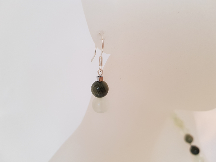 Set colier si cercei cu jad vernil, jasp verde si hematite [7]