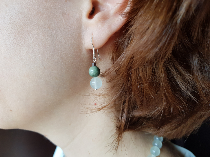 Set colier si cercei cu jad vernil, jasp verde si hematite [3]