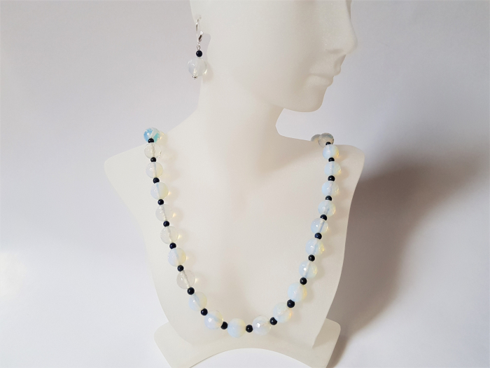 Set colier si cercei cu opalit si lapis lazuli [5]