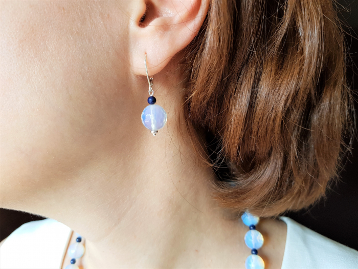 Set colier si cercei cu opalit si lapis lazuli [3]