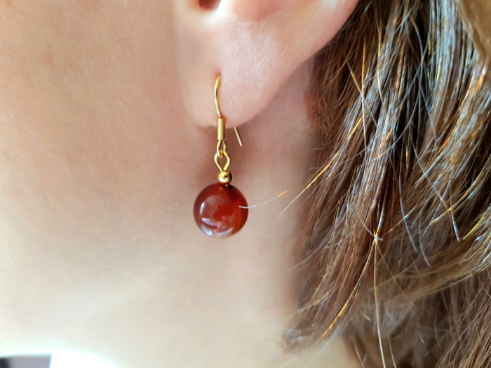 Set colier si cercei de agate maro [6]