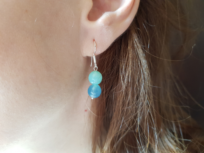 Set colier si cercei de jad bleu [4]