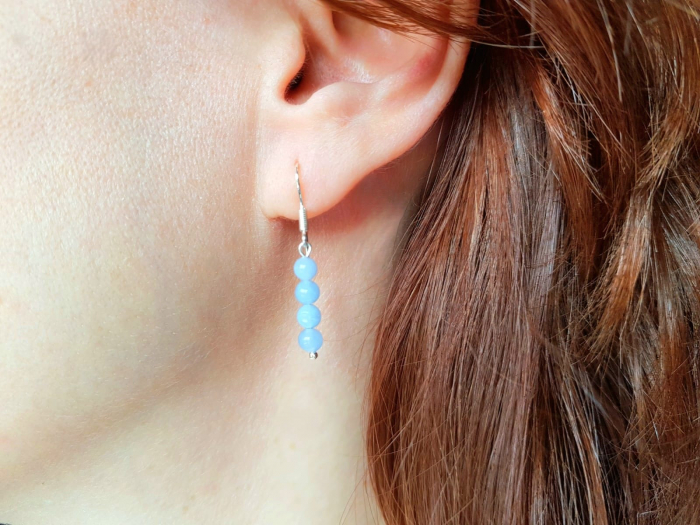 Set colier si cercei din agate bleu [6]