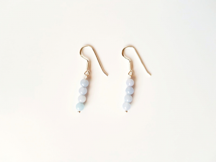 Set colier si cercei din agate bleu [3]