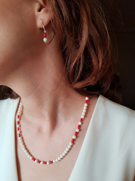 Set colier si cercei din coral [3]