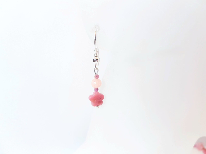 Set colier si cercei din rodonit, jad roz si turmalina roz [8]