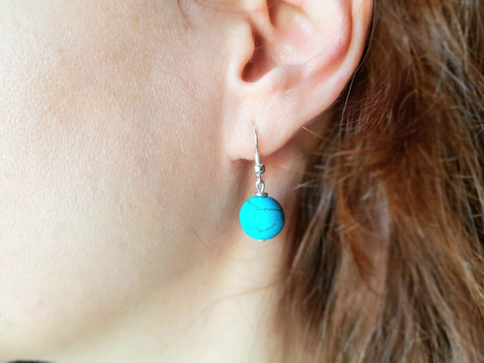 Set colier si cercei din turcoaz si scoica abalone [2]