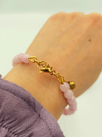 Bratara cu jad roz si floare de lotus [4]