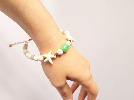 Bratara jad, howlit, lava alba, agate, hematit [3]