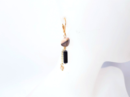 Cercei atarnatori asimetrici cu jad, agat si hematit [2]