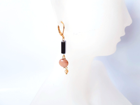 Cercei atarnatori asimetrici cu jad, agat si hematit [3]