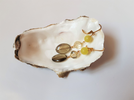 Cercei cu agate galbene si cristale [3]