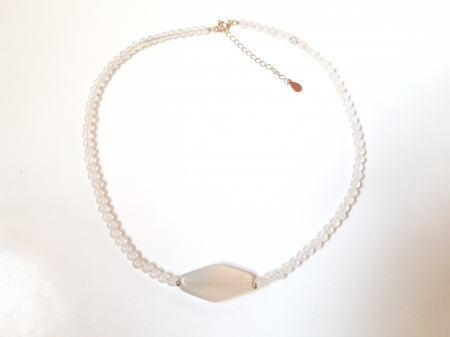 Colier choker din cuart alb translucid [2]