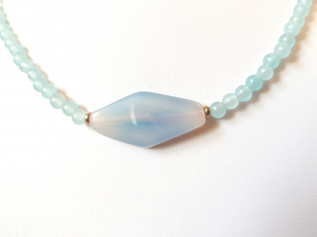 Colier choker din cuart bleu [2]