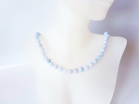 Colier clasic cu calcedonie bleu [0]