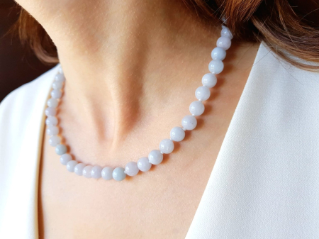 Colier clasic cu calcedonie bleu [2]
