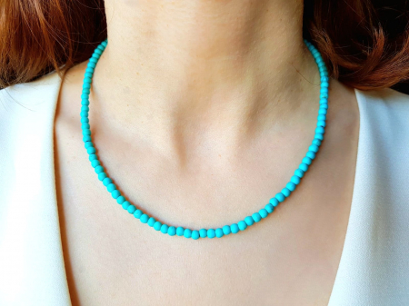 Coliere Handmade Clasice - Colier clasic din turcoaz reconstituit