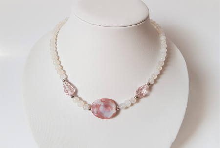 Colier cu agate albe si cristale [2]