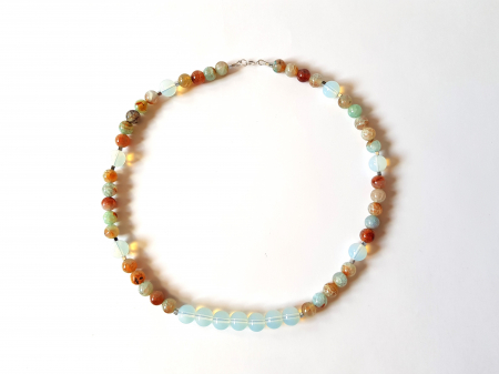 Colier cu agate crackle, opalit si hematit [1]