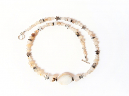 Colier cu agate dantelate si hematite [5]