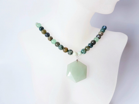 Colier cu agate indiene, aventurin si amazonit [3]