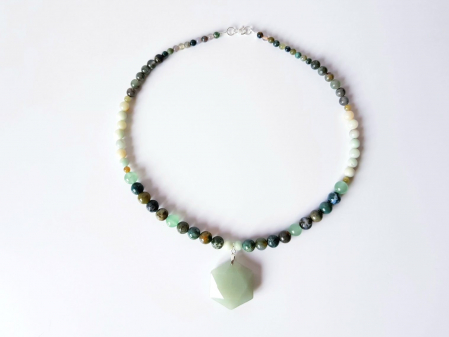 Colier cu agate indiene, aventurin si amazonit [1]