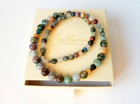 Colier cu agate indiene si hematit [4]
