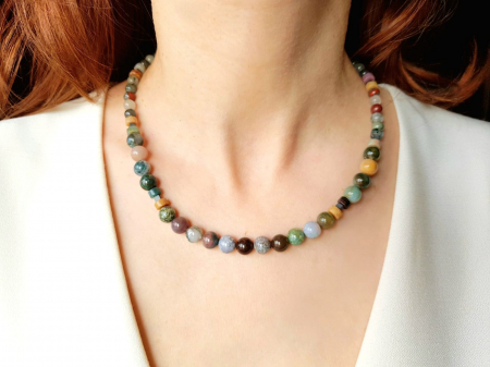 SALES - Colier cu agate indiene si hematit