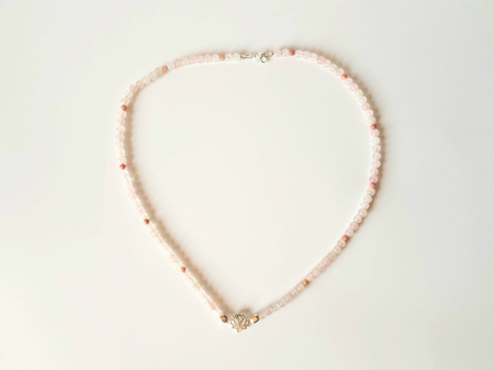 Colier cu agate, rodonit si link argint lotus [2]