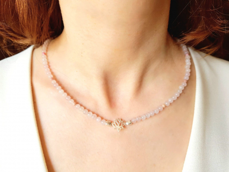 COLIERE - Colier cu agate, rodonit si link argint lotus
