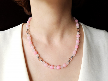 Coliere Handmade cu Pietre Semipretioase - Colier cu cuart si agate