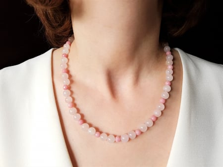 Coliere Handmade cu Pietre Semipretioase - Colier cu cuart si jad