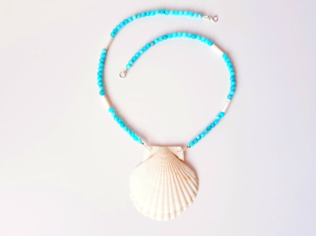 Colier cu jad bleu, sidef si scoica naturala [3]