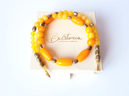 Colier cu jad galben si hematit auriu [3]