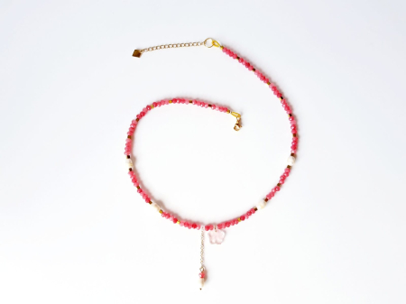 Colier cu jad roz, perle naturale, hematit si cuart cherry [2]