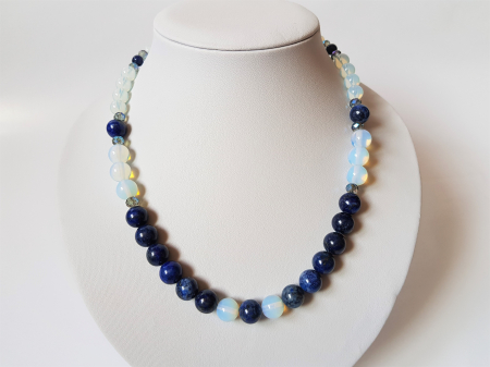Colier cu lapis lazuli, opalit si cristale albastre [1]