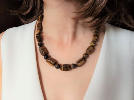 Coliere Handmade Medii - Colier cu ochi de tigru