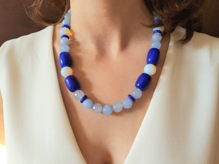 Coliere Handmade cu Pietre Semipretioase - Colier cu opalit, jad si agate
