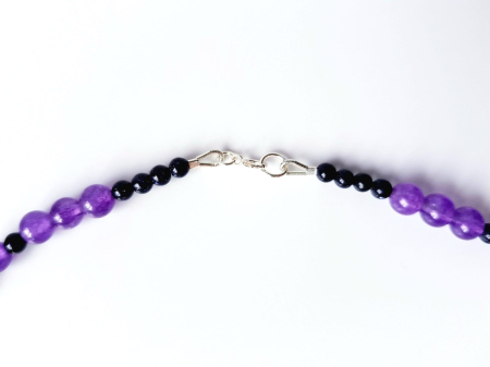 Colier cu piatra soarelui, jad lila si pandantiv ametist [4]