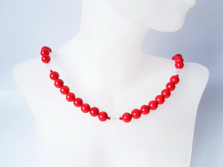 Colier cu scoica rosie, coral si cuart roz [4]