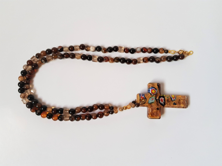 Colier de agate cu pandantiv Murano cruce [4]