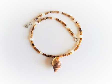 Colier de agate cu pandantiv scoica naturala [5]