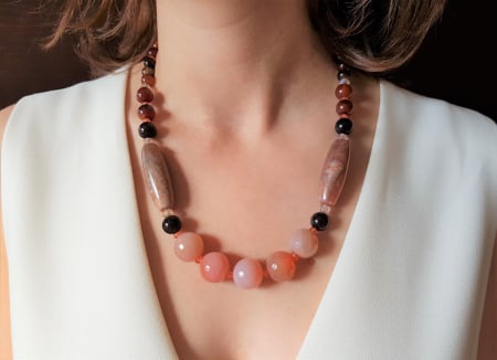 COLIERE - Colier de agate mari