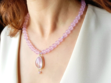 Colier din jad lila cu pandantiv ametist [5]